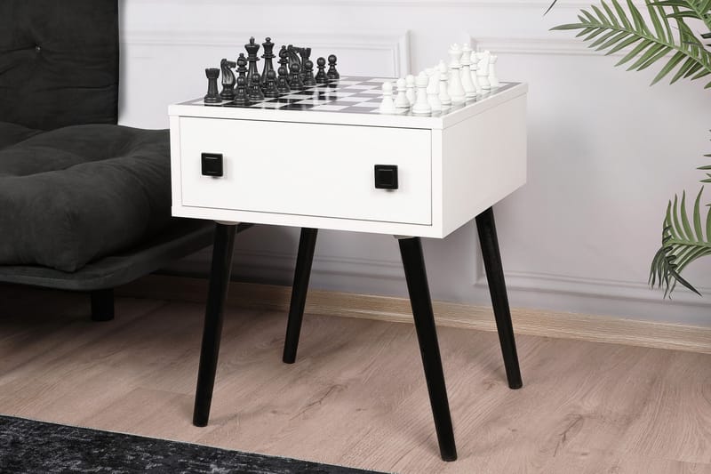Marilla skakbord 50 cm - Hvid / Sort - Møbler - Borde - Spilleborde - Skakbord