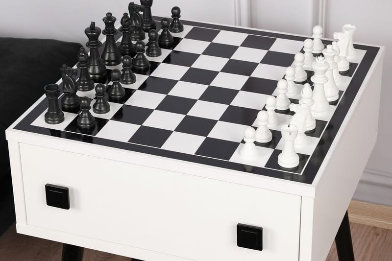 Marilla skakbord 50 cm - Hvid / Sort - Møbler - Borde - Spilleborde - Skakbord