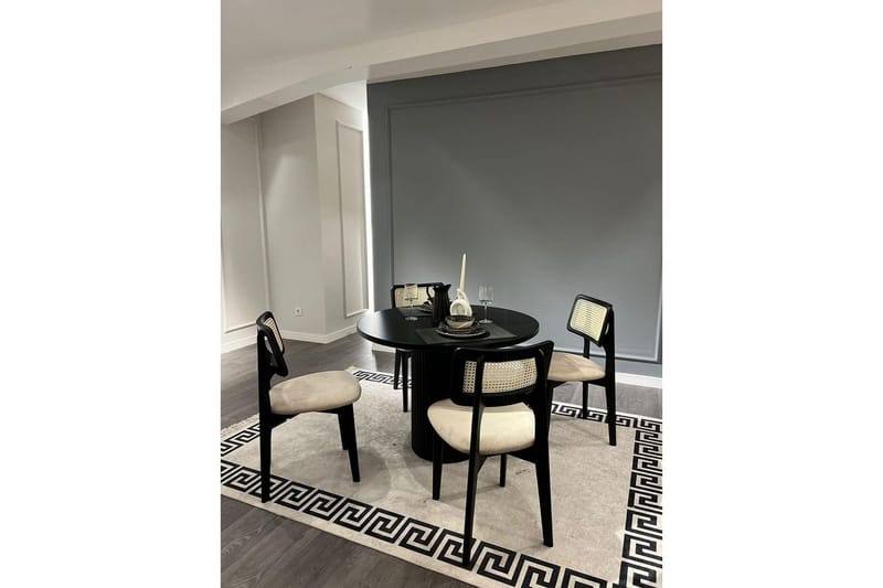 Spisebord & Stolesæt (5 Dele) Colomieu Sort / Hvid - Sort/Hvid - Møbler - Borde - Spisebordssæt