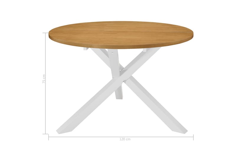 Spisebord 120 X 75 Cm Mdf Hvid - Hvid - Spisebord og køkkenbord