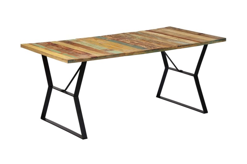 Spisebord 180 X 90 X 76 Cm Massivt Genanvendt Træ - Flerfarvet - Spisebord og køkkenbord