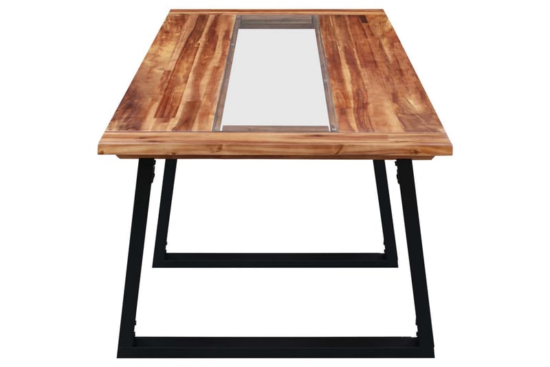 Spisebord 180X90X75 cm Massivt Akacietræ Og Glas - Spisebord og køkkenbord