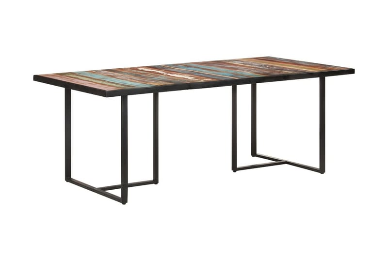Spisebord 200 cm massivt Genbrugstræ - Brun - Spisebord og køkkenbord