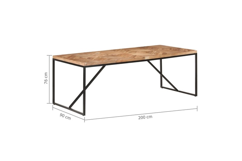 spisebord 200x90x76 cm massivt akacietræ og mangotræ - Brun - Møbler - Borde - Spisebord og køkkenbord