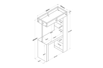 Spisebord Beloumont Valnød / Sort - Sort/Mørkebrun - Møbler - Borde - Spisebord og køkkenbord