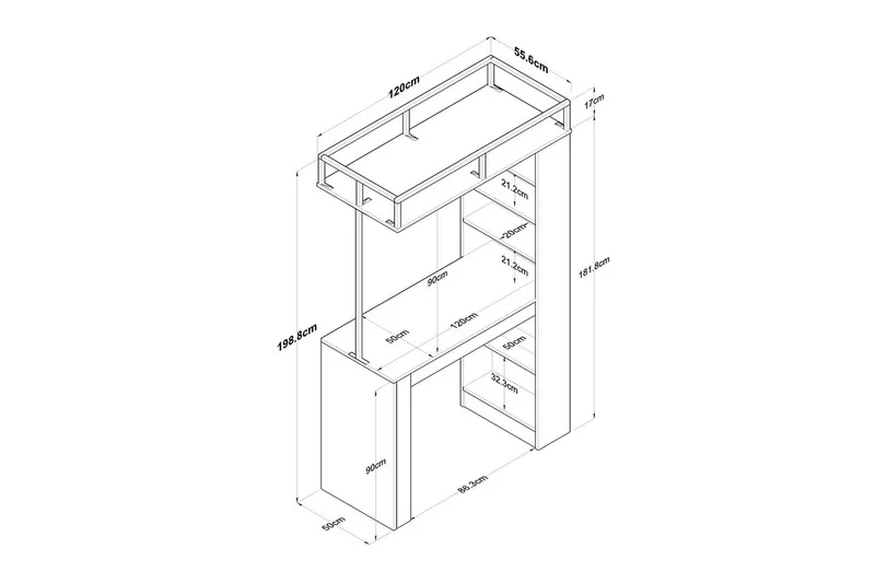 Spisebord Beloumont Valnød / Sort - Sort/Mørkebrun - Møbler - Borde - Spisebord og køkkenbord