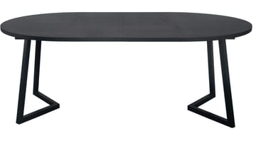 Spisebord Brisjö inkl. 2 Tillæg Ø120 - 200 cm - Sort - Møbler - Borde - Spisebord og køkkenbord