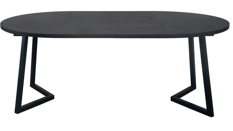 Spisebord Brisjö inkl. 2 Tillæg Ø120 - 200 cm - Sort - Møbler - Borde - Spisebord og køkkenbord