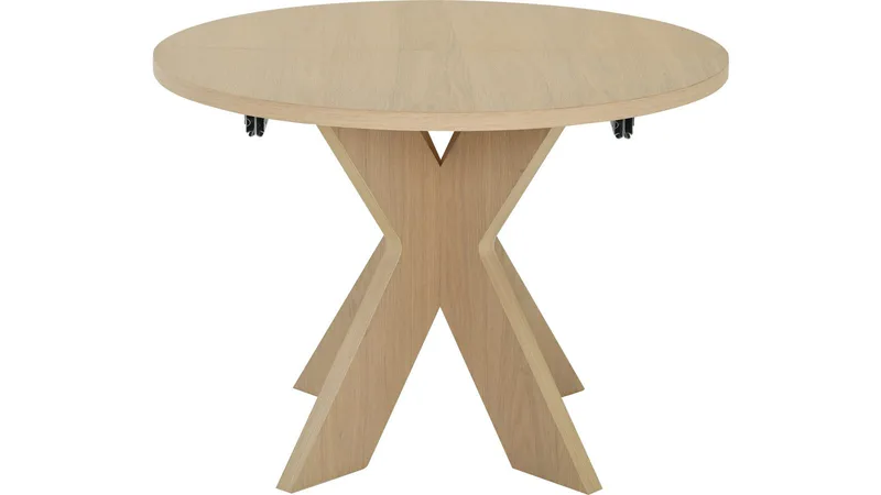Spisebord Fjorden Med 2 Tillæg 105 cm, Hvidpigmenteret