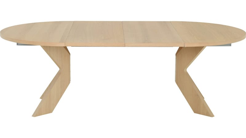 Spisebord Fjorden Med 2 Tillæg 130 cm - Hvidpigmenteret - Møbler - Borde - Spisebord og køkkenbord