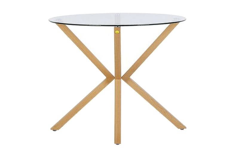 Spisebord glas / lysebrun på 90 cm ALTURA - Gennemsigtig - Spisebord og køkkenbord