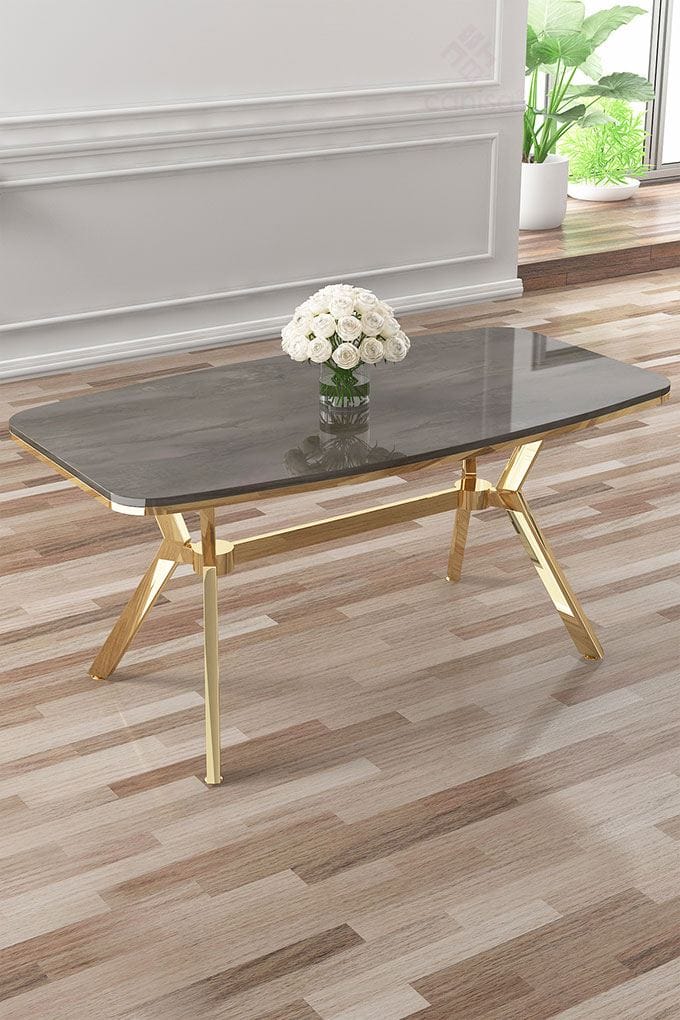 Spisebord Hanah Home Esla (160 x 75 x 90 cm) Antracit guld - Antracit/Guld - Møbler - Borde - Spisebord og køkkenbord