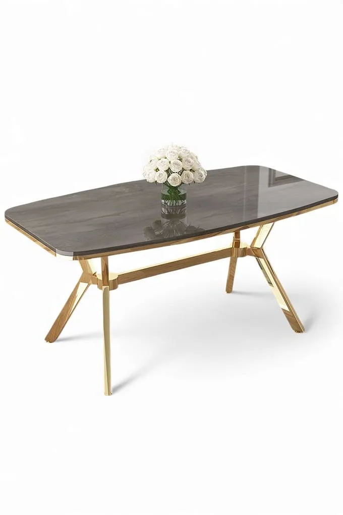 Spisebord Hanah Home Esla (160 x 75 x 90 cm) Antracit guld, Antracit/Guld