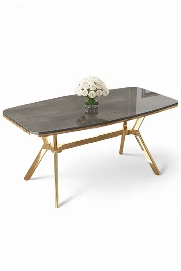 Spisebord Hanah Home Esla (160 x 75 x 90 cm) Antracit guld