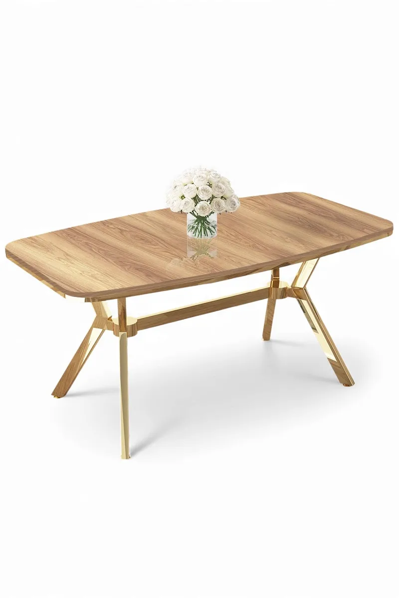 Spisebord Hanah Home Esla (160 x 75 x 90 cm) Eg guld, undefined