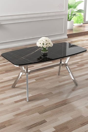 Spisebord Hanah Home Esla (160 x 75 x 90 cm) Sort marmor krom - Møbler - Borde - Spisebord og køkkenbord