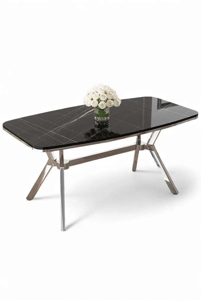 Spisebord Hanah Home Esla (160 x 75 x 90 cm) Sort marmor krom, undefined