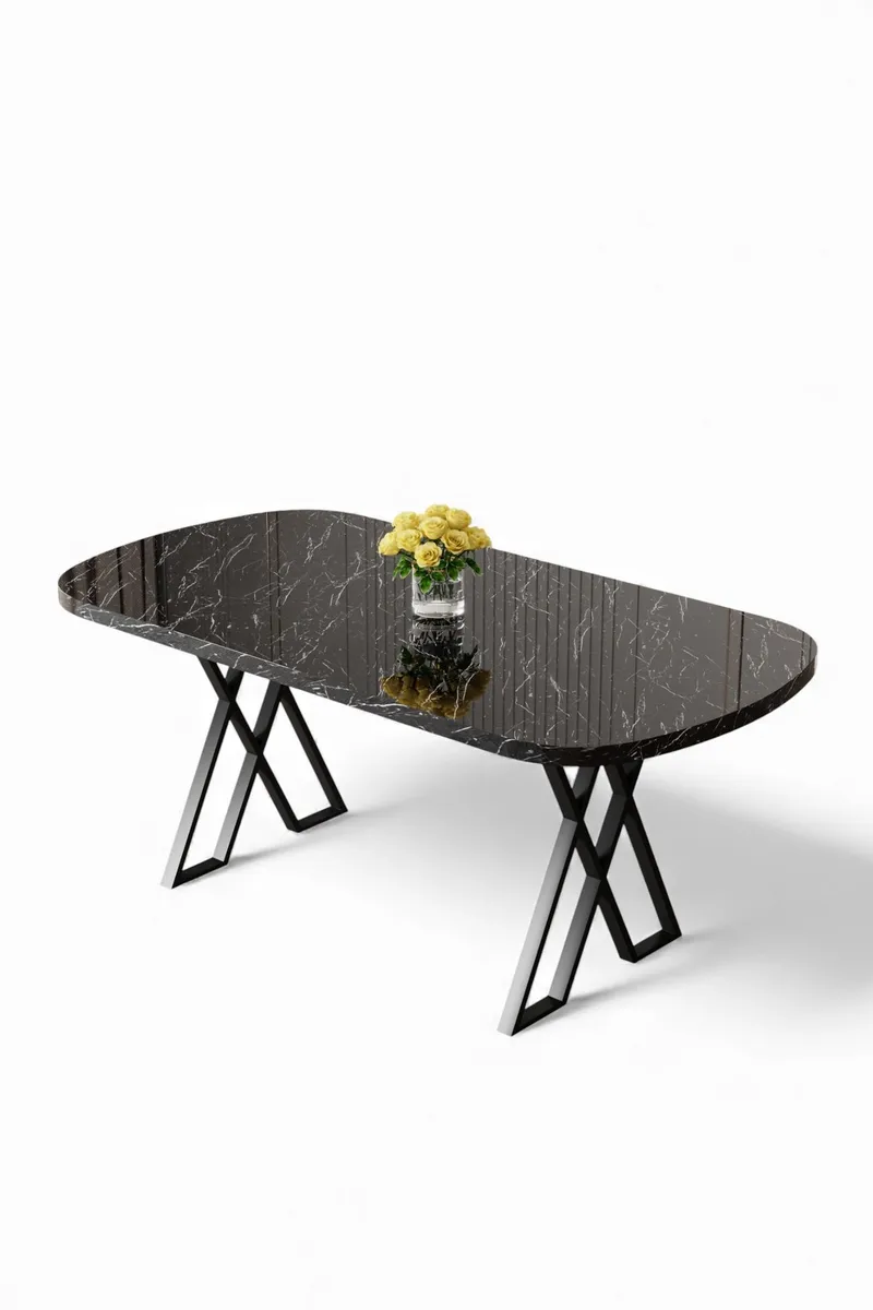 Spisebord Hanah Home Kaye (168 x 76 x 90 cm) Sort marmor sort, undefined