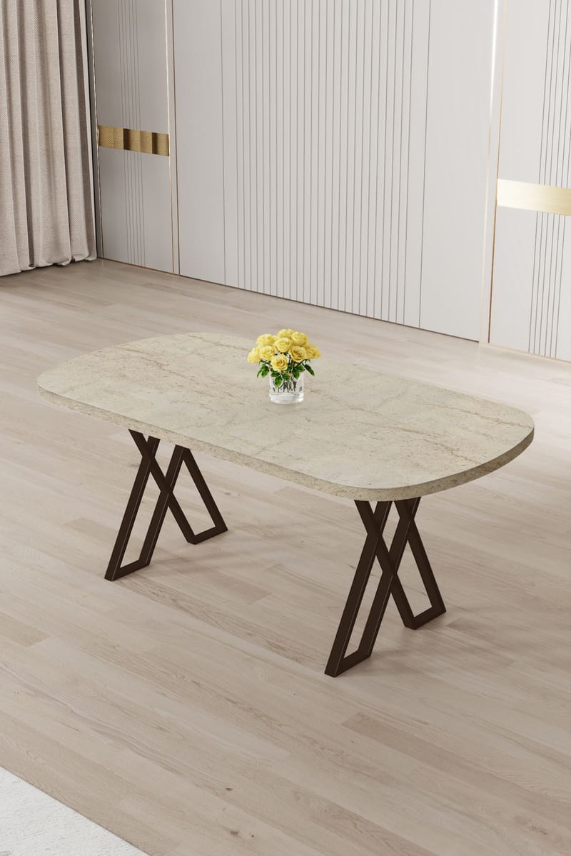 Spisebord Hanah Home Kaye (168 x 76 x 90 cm) Travertin brun - Møbler - Borde - Spisebord og køkkenbord