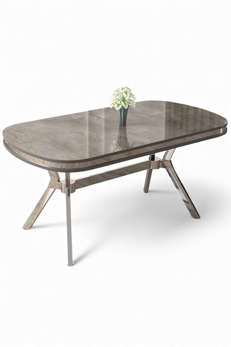 Spisebord Hanah Home Olya (168 x 75 x 90 cm) Antracit krom, Antracit/Krom
