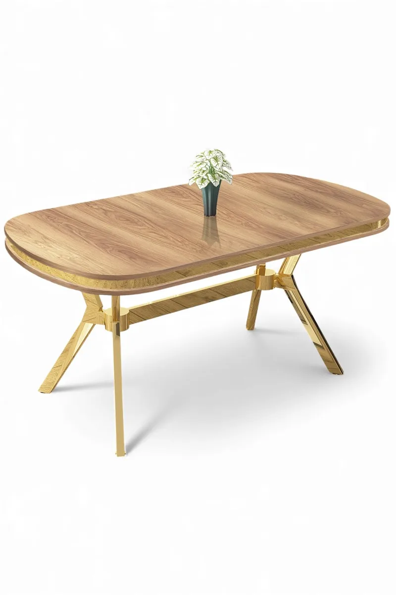 Spisebord Hanah Home Olya (168 x 75 x 90 cm) Eg guld, undefined