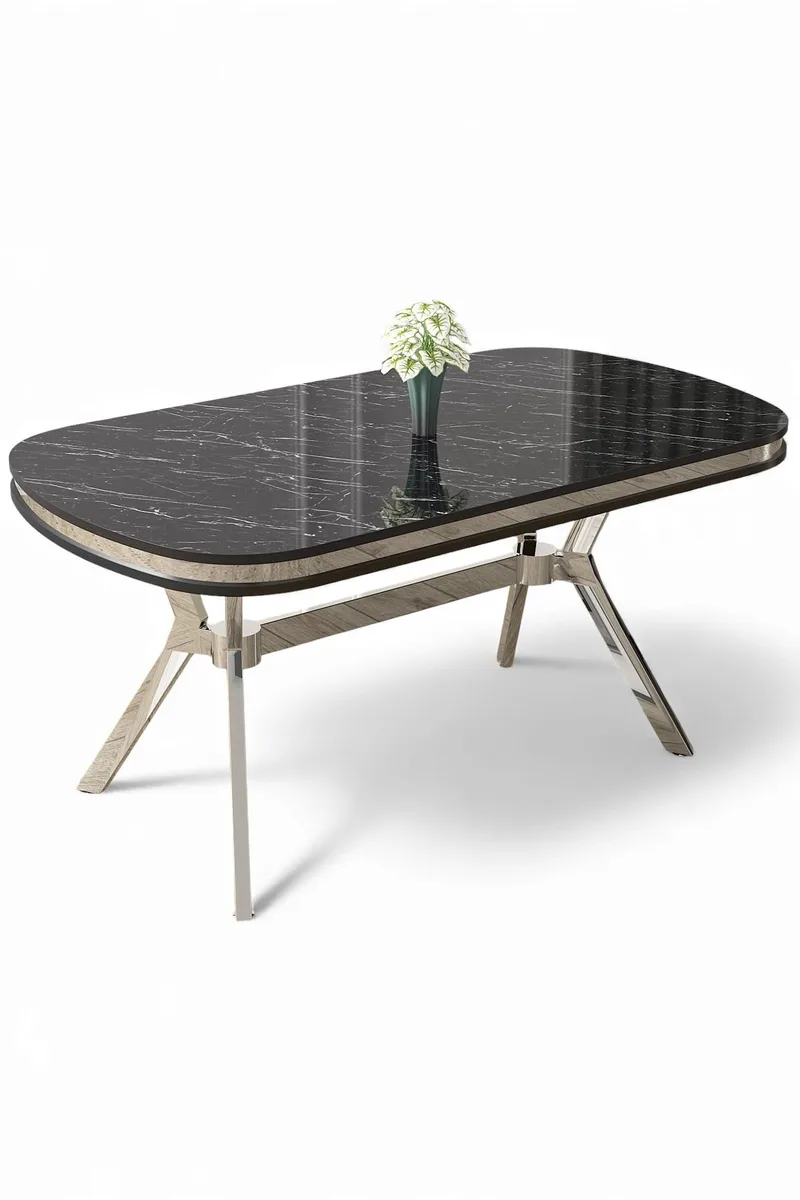 Spisebord Hanah Home Olya (168 x 75 x 90 cm) Sort marmor krom, undefined