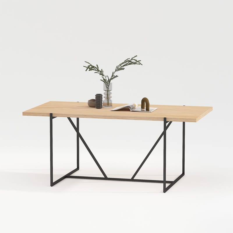 Spisebord HOME4YOU Cindy melamin eg 180x90x75 cm - Beige - Møbler - Borde - Spisebord og køkkenbord