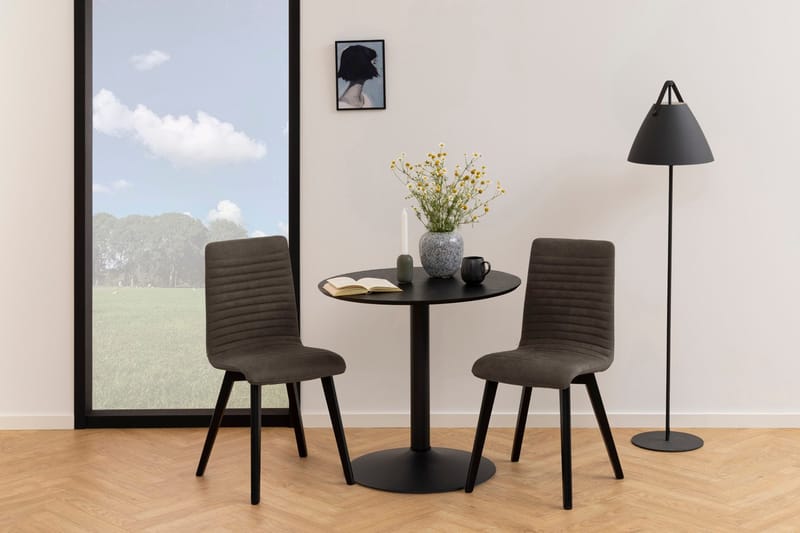 Spisebord HOME4YOU Ibiza sort 80x75 cm - Mat sort - Møbler - Borde - Spisebord og køkkenbord