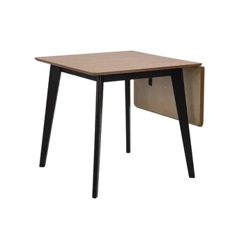 Spisebord HOME4YOU Roxby 80/120x80x76 cm Eg - Eg/sort - Møbler - Borde - Spisebord og køkkenbord