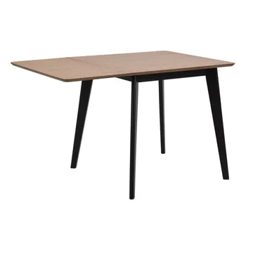 Spisebord HOME4YOU Roxby 80/120x80x76 cm Eg - Eg/sort - Møbler - Borde - Spisebord og køkkenbord