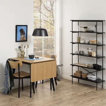 Spisebord HOME4YOU Roxby 80/120x80x76 cm Eg - Eg/sort - Møbler - Borde - Spisebord og køkkenbord