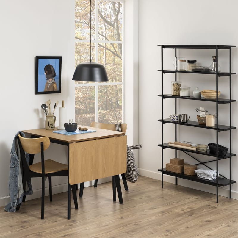 Spisebord HOME4YOU Roxby 80/120x80x76 cm Eg - Eg/sort - Møbler - Borde - Spisebord og køkkenbord