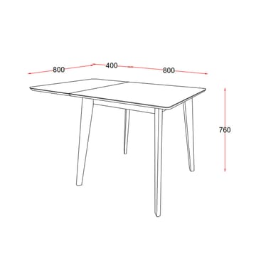 Spisebord HOME4YOU Roxby 80/120x80x76 cm Hvid - Hvid - Møbler - Borde - Spisebord og køkkenbord