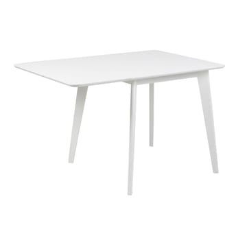 Spisebord HOME4YOU Roxby 80/120x80x76 cm Hvid - Hvid - Møbler - Borde - Spisebord og køkkenbord