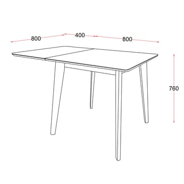 Spisebord HOME4YOU Roxby 80/120x80x76 cm Sort - Sort - Møbler - Borde - Spisebord og køkkenbord