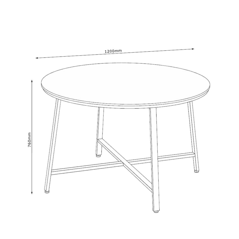 Spisebord HOME4YOU Sancia D120x76 cm eg/brun - Eg/brun - Møbler - Borde - Spisebord og køkkenbord