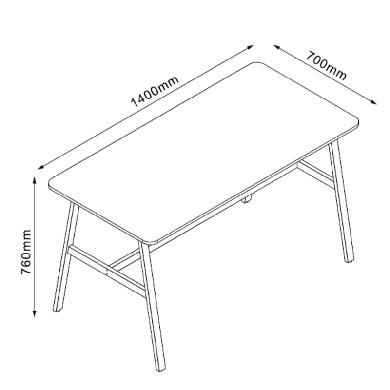 Spisebord HOME4YOU Svea 140x70x76 cm Ask/Sort - ask/sort - Møbler - Borde - Spisebord og køkkenbord