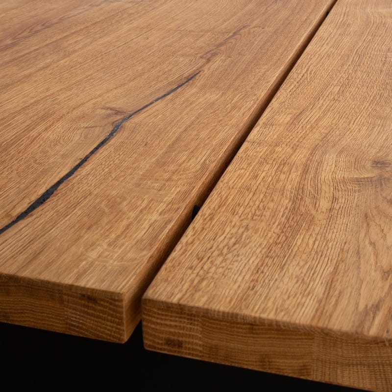 Spisebord HOME4YOU Valencia 220x100x75 cm Eg - Eg/sort - Møbler - Borde - Spisebord og køkkenbord