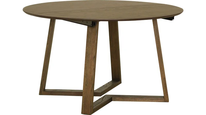 Spisebord Jämtorrås ø130/230 cm, Brunlakeret og hvidpigmenteret eg