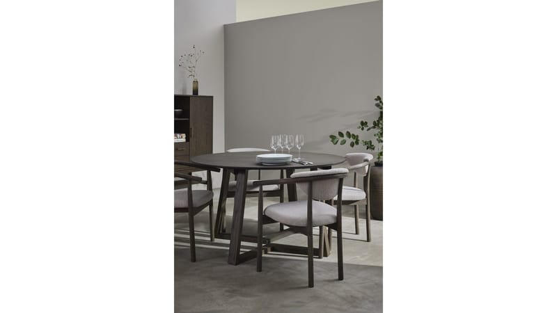 Spisebord Jämtorrås ø130/230 cm - Brunlakeret og hvidpigmenteret eg - Møbler - Borde - Spisebord og køkkenbord