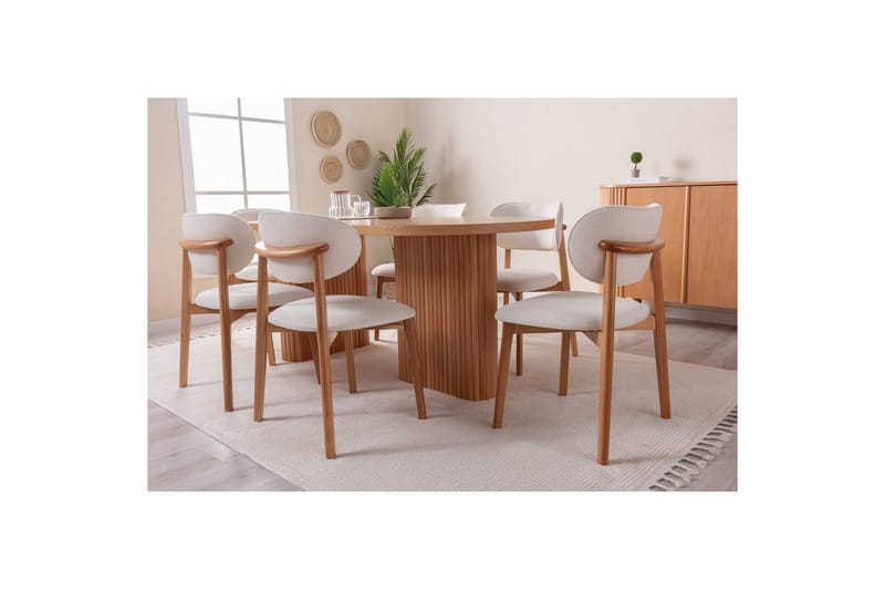 Spisebord Karela Bøg - Mellemfarvet træ - Møbler - Borde - Spisebord og køkkenbord