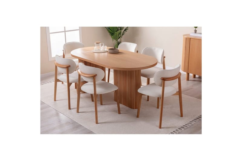 Spisebord Karela Bøg - Mellemfarvet træ - Møbler - Borde - Spisebord og køkkenbord