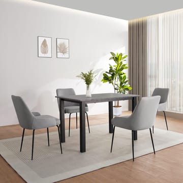 Spisebord Loft24 Durham Beton 120x80 cm - Betongrå og sort - Møbler - Borde - Spisebord og køkkenbord