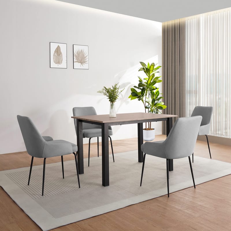 Spisebord Loft24 Durham Eg/sort 120x80 cm - Egebrun og sort - Møbler - Borde - Spisebord og køkkenbord