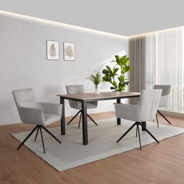 Spisebord Loft24 Durham Eg/sort 160x90 cm - Egebrun og sort - Møbler - Borde - Spisebord og køkkenbord