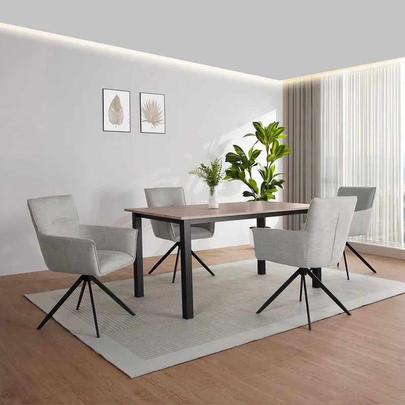 Spisebord Loft24 Durham Eg/sort 160x90 cm - Egebrun og sort - Møbler - Borde - Spisebord og køkkenbord