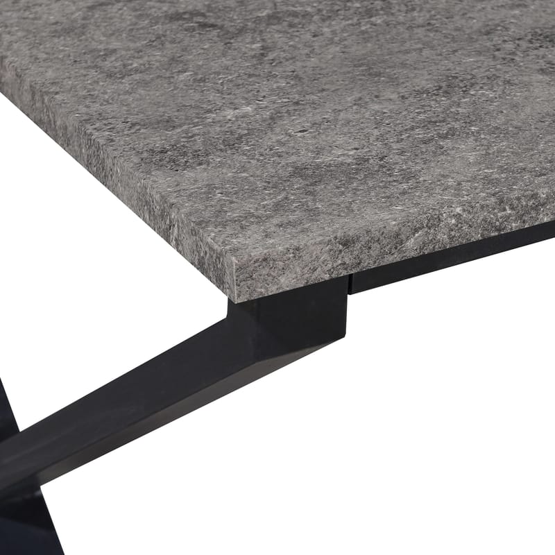 Spisebord Loft24 Ipswich Beton 120x80 cm - Betongrå og sort - Møbler - Borde - Spisebord og køkkenbord