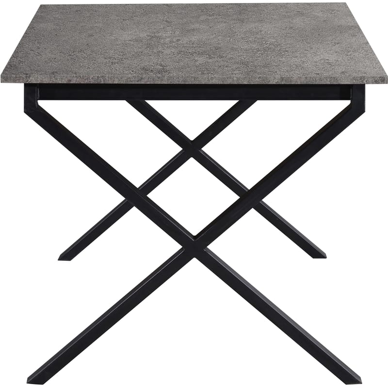 Spisebord Loft24 Ipswich Beton 120x80 cm - Betongrå og sort - Møbler - Borde - Spisebord og køkkenbord