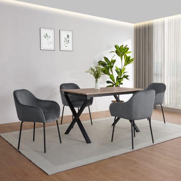 Spisebord Loft24 Ipswich Eg/sort 120x80 cm - Eg og sort - Møbler - Borde - Spisebord og køkkenbord