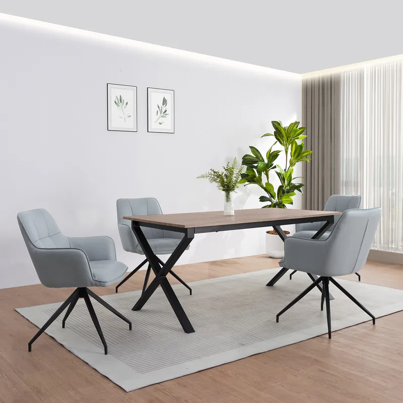 Spisebord Loft24 Ipswich Eg/sort 160x90 cm - Eg og sort - Møbler - Borde - Spisebord og køkkenbord